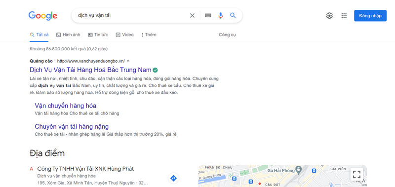 quảng cáo của AdWords