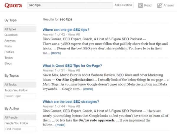 Các câu hỏi trên Quora.com
