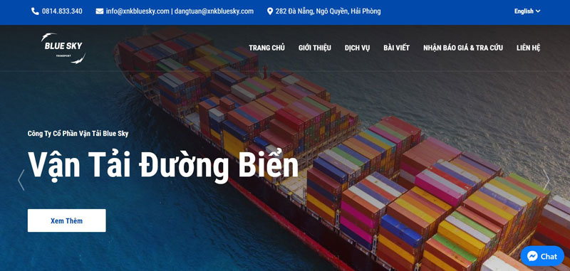 Website logistics và xuất nhập khẩu (nguồn: xnkbluesky.com)