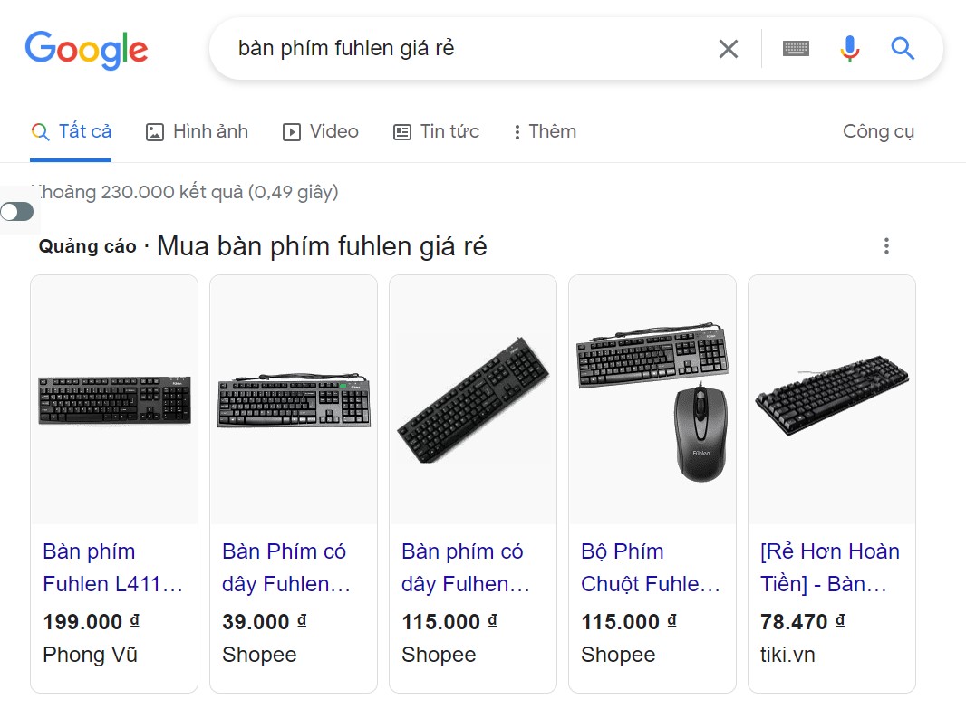bàn phím fuhlen giá rẻ